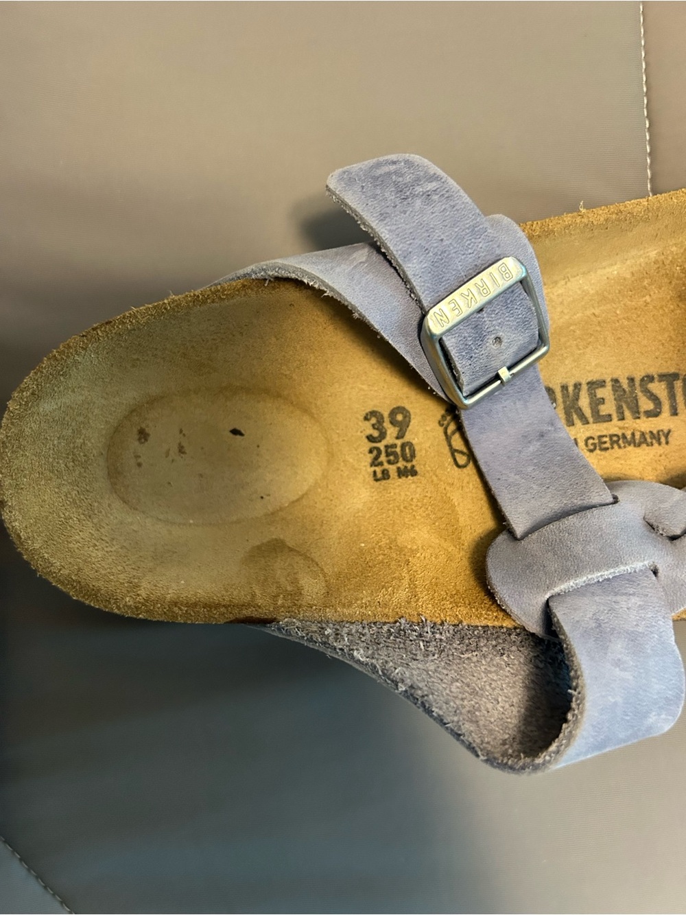 Birkenstock Women's Braided Thong Sandals in Light Blue Suede - Picture 5 of 5